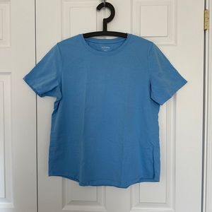 Blue cotton t-shirt.